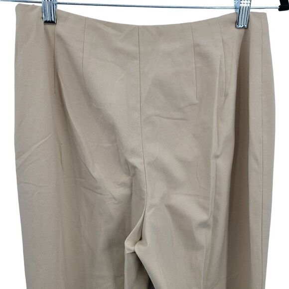 Vintage 90s Talbots High-Rise Stretch Dress Pants 8 Beige Tapered Split Hem - Picture 8 of 12